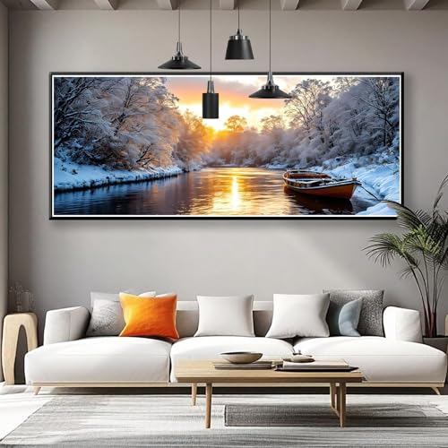 Diamond Painting Sonnenuntergang Diamond Painting Erwachsene Groß XXL 125x50 cm, 5D Schneeszene Diamant Malerei Basteln Mädchen ab 8 Jahre, DIY Runde Crystal Stickerei Malerei für Deko Wohnzimmer U-7 Diamond Painting Sonnenuntergang Diamond Painting Erwachsene Groß XXL 125x50 cm, 5D Schneeszene Diamant Malerei Basteln Mädchen ab 8 Jahre, DIY Runde Crystal Stickerei Malerei für Deko Wohnzimmer U-7 von Zhngzoyn