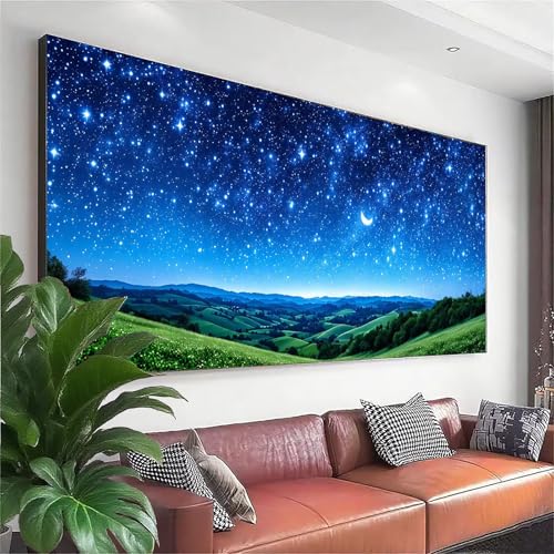 Diamond Painting Sternenhimmel Diamond Painting Erwachsene Groß XXL 125x50 cm, 5D Landschaft Diamant Malerei Basteln Mädchen ab 8 Jahre, DIY Runde Crystal Stickerei Malerei für Deko Wohnzimmer L-0 von Zhngzoyn
