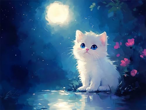 Diamond Painting Tier Diamant Painting Bilder Erwachsene Katze, Basteln Mädchen 8 9 10 Jahre, Diamond Art Eckige Steine, DIY Diamant Malerei Bastelset Erwachsene für Deko Wohnzimmer 40x30 cm X-6 Diamond Painting Tier Diamant Painting Bilder Erwachsene Katze, Basteln Mädchen 8 9 10 Jahre, Diamond Art Eckige Steine, DIY Diamant Malerei Bastelset Erwachsene für Deko Wohnzimmer 40x30 cm X-6 von Zhngzoyn