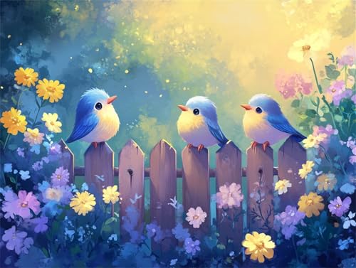 Diamond Painting Tier Diamant Painting Bilder Erwachsene Vogel, Basteln Mädchen 8 9 10 Jahre, Diamond Art Eckige Steine, DIY Diamant Malerei Bastelset Erwachsene für Deko Wohnzimmer 70x50 cm Q-8 von Zhngzoyn