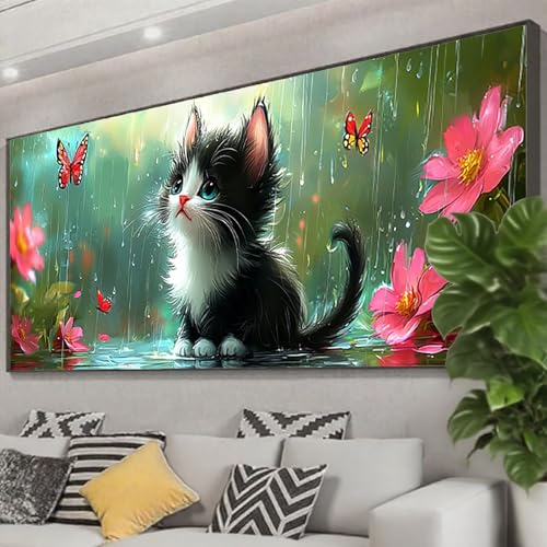 Diamond Painting Tier Diamond Painting Erwachsene 100x40 cm, 5D Katze Diamant Malerei Bilder Basteln Mädchen ab 8 Jahre, DIY Eckige Steine Stickerei Cross Stitch Malerei für Deko Wohnzimmer Z0-686 Diamond Painting Tier Diamond Painting Erwachsene 100x40 cm, 5D Katze Diamant Malerei Bilder Basteln Mädchen ab 8 Jahre, DIY Eckige Steine Stickerei Cross Stitch Malerei für Deko Wohnzimmer Z0-686 von Zhngzoyn