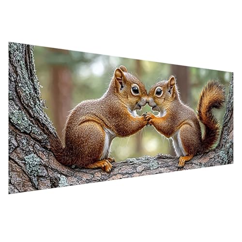 Diamond Painting Tier Diamond Painting Erwachsene 75x30 cm, 5D Eichhörnchen Diamant Malerei Bilder Basteln Mädchen ab 8 Jahre, DIY Eckige Steine Stickerei Cross Stitch Malerei Deko Wohnzimmer Z0-623 von Zhngzoyn