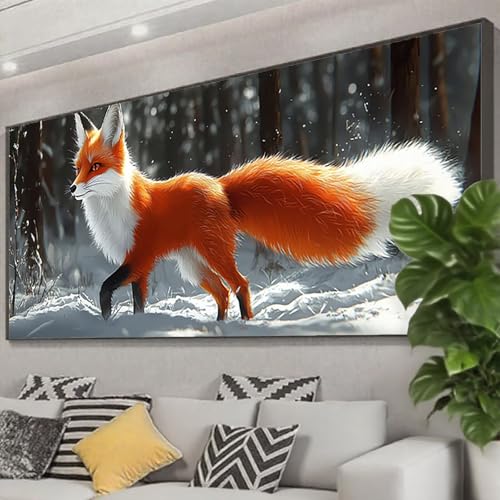 Diamond Painting Tier Diamond Painting Erwachsene 75x30 cm, 5D Füchse Diamant Malerei Bilder Basteln Mädchen ab 8 Jahre, DIY Eckige Steine Stickerei Cross Stitch Malerei für Deko Wohnzimmer Z0-122 Diamond Painting Tier Diamond Painting Erwachsene 75x30 cm, 5D Füchse Diamant Malerei Bilder Basteln Mädchen ab 8 Jahre, DIY Eckige Steine Stickerei Cross Stitch Malerei für Deko Wohnzimmer Z0-122 von Zhngzoyn