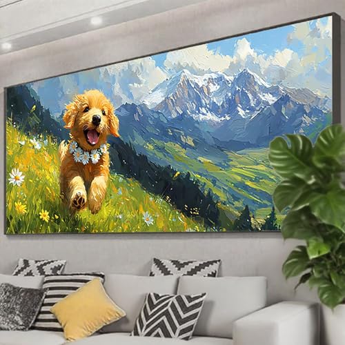 Diamond Painting Tier Diamond Painting Erwachsene Groß XXL 125x50 cm, 5D Hund Diamant Malerei Bilder Basteln Mädchen ab 8 Jahre, DIY Eckige Steine Stickerei Cross Stitch Malerei Deko Wohnzimmer Z0-668 Diamond Painting Tier Diamond Painting Erwachsene Groß XXL 125x50 cm, 5D Hund Diamant Malerei Bilder Basteln Mädchen ab 8 Jahre, DIY Eckige Steine Stickerei Cross Stitch Malerei Deko Wohnzimmer Z0-668 von Zhngzoyn
