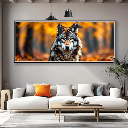 Diamond Painting Tier Diamond Painting Erwachsene Groß XXL 125x50 cm, 5D Wolf Diamant Malerei Bilder Basteln Mädchen ab 8 Jahre, DIY Runde Crystal Stickerei Malerei für Deko Wohnzimmer Geschenke Z-2 Diamond Painting Tier Diamond Painting Erwachsene Groß XXL 125x50 cm, 5D Wolf Diamant Malerei Bilder Basteln Mädchen ab 8 Jahre, DIY Runde Crystal Stickerei Malerei für Deko Wohnzimmer Geschenke Z-2 von Zhngzoyn