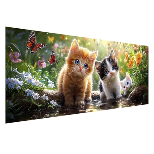 Diamond Painting Tier Diamond Painting Erwachsene Groß XXL 175x70 cm, 5D Katze Diamant Malerei Bilder Basteln Mädchen ab 8 Jahre, DIY Eckige Steine Cross Stitch Malerei für Deko Wohnzimmer Z0-965 von Zhngzoyn