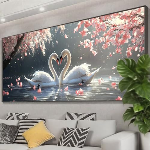 Diamond Painting Tier Diamond Painting Erwachsene Groß XXL 175x70 cm, 5D Schwan Diamant Malerei Bilder Basteln Mädchen ab 8 Jahre, DIY Eckige Steine Cross Stitch Malerei für Deko Wohnzimmer Z0-968 Diamond Painting Tier Diamond Painting Erwachsene Groß XXL 175x70 cm, 5D Schwan Diamant Malerei Bilder Basteln Mädchen ab 8 Jahre, DIY Eckige Steine Cross Stitch Malerei für Deko Wohnzimmer Z0-968 von Zhngzoyn