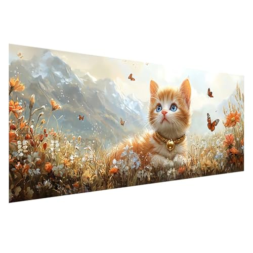 Diamond Painting Tier Diamond Painting Erwachsene Groß XXL 225x90 cm, 5D Katze Diamant Malerei Bilder Basteln Mädchen ab 8 Jahre, DIY Eckige Steine Cross Stitch Malerei für Deko Wohnzimmer Z0-671 von Zhngzoyn