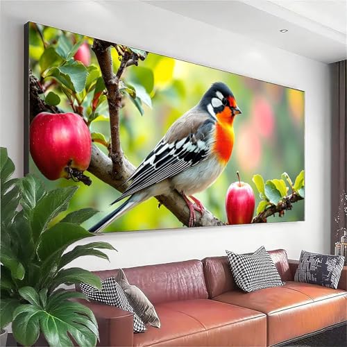 Diamond Painting Tier Diamond Painting Erwachsene Groß XXL 225x90 cm, 5D Vogel Diamant Malerei Bilder Basteln Mädchen ab 8 Jahre, DIY Runde Crystal Stickerei Cross Stitch Art für Deko Wohnzimmer N-2 von Zhngzoyn