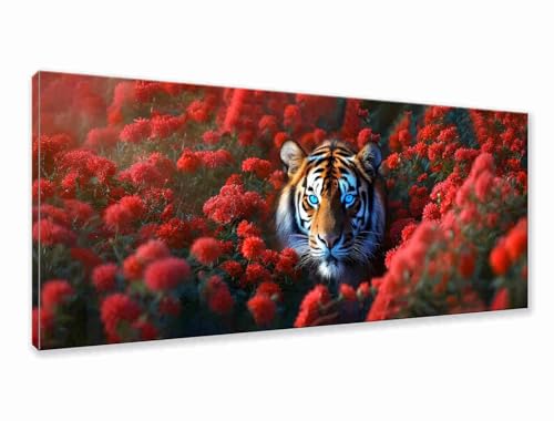 Diamond Painting Tiger Diamond Painting Erwachsene Groß XXL 200x80 cm, 5D Blume Diamant Malerei Bilder Basteln Mädchen ab 8 Jahre, DIY Runde Crystal Stickerei Cross Stitch Art für Deko Wohnzimmer N-8 von Zhngzoyn