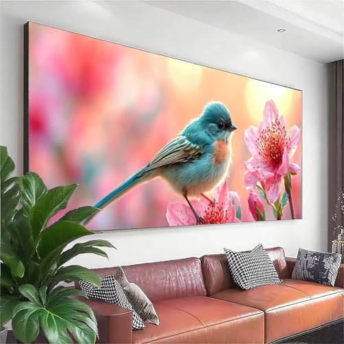 Diamond Painting Vogel Diamond Painting Erwachsene Groß XXL 200x80 cm, 5D Blume Diamant Malerei Bilder Basteln Mädchen ab 8 Jahre, DIY Runde Crystal Stickerei Cross Stitch Art für Deko Wohnzimmer J-6 von Zhngzoyn