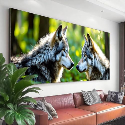 Diamond Painting Wolf Diamond Painting Erwachsene Groß XXL 100x40 cm, 5D Tier Diamant Malerei Bilder Basteln Mädchen ab 8 Jahre, DIY Runde Crystal Stickerei Malerei für Deko Wohnzimmer Geschenke H-7 Diamond Painting Wolf Diamond Painting Erwachsene Groß XXL 100x40 cm, 5D Tier Diamant Malerei Bilder Basteln Mädchen ab 8 Jahre, DIY Runde Crystal Stickerei Malerei für Deko Wohnzimmer Geschenke H-7 von Zhngzoyn