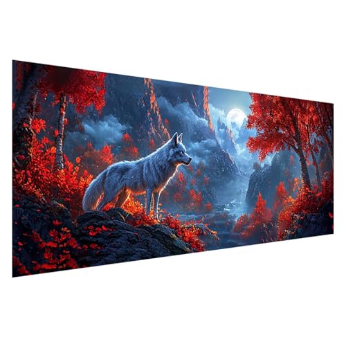 Diamond Painting Wolf Diamond Painting Erwachsene Groß XXL 125x50 cm, 5D Wald Diamant Malerei Bilder Basteln Mädchen ab 8 Jahre, DIY Eckige Steine Stickerei Cross Stitch Malerei Deko Wohnzimmer Z0-25 Diamond Painting Wolf Diamond Painting Erwachsene Groß XXL 125x50 cm, 5D Wald Diamant Malerei Bilder Basteln Mädchen ab 8 Jahre, DIY Eckige Steine Stickerei Cross Stitch Malerei Deko Wohnzimmer Z0-25 von Zhngzoyn