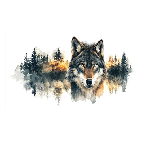 Diamond Painting Wolf Diamond Painting Erwachsene Groß XXL 200x80 cm, 5D Tier Diamant Malerei Bilder Basteln Mädchen ab 8 Jahre, DIY Eckige Steine Stickerei Cross Stitch Malerei Deko Wohnzimmer Z0-881 von Zhngzoyn