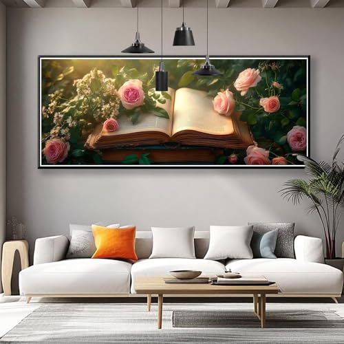 Diamond Painting XXL 100x40 cm, 5D Diamant Painting Bilder Blume Diamant Art Malerei Rose, DIY Runde Crystal Stickerei Kreuzstich Kunst Bastelset Erwachsene für Zimmer Deko, Geschenke für Frauen K-7 Diamond Painting XXL 100x40 cm, 5D Diamant Painting Bilder Blume Diamant Art Malerei Rose, DIY Runde Crystal Stickerei Kreuzstich Kunst Bastelset Erwachsene für Zimmer Deko, Geschenke für Frauen K-7 von Zhngzoyn