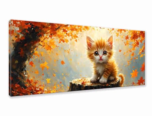 Diamond Painting XXL 100x40 cm, 5D Diamant Painting Bilder Katze Diamant Art Malerei Herbst, DIY Runde Crystal Stickerei Kreuzstich Bastelset Erwachsene für Zimmer Deko, Geschenke für Frauen G-7 Diamond Painting XXL 100x40 cm, 5D Diamant Painting Bilder Katze Diamant Art Malerei Herbst, DIY Runde Crystal Stickerei Kreuzstich Bastelset Erwachsene für Zimmer Deko, Geschenke für Frauen G-7 von Zhngzoyn