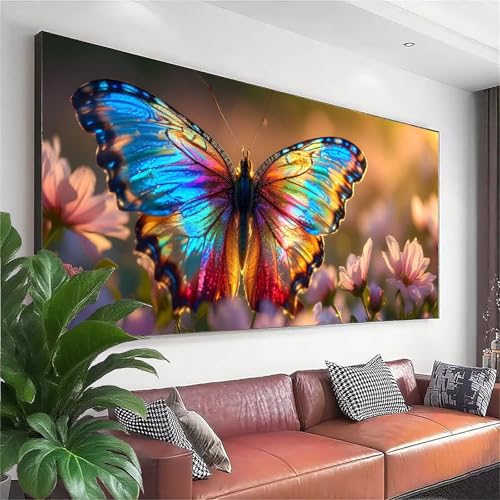Diamond Painting XXL 100x40 cm, 5D Diamant Painting Bilder Schmetterling Diamant Art Malerei Blume, DIY Runde Crystal Stickerei Kreuzstich Bastelset Erwachsene für Zimmer Deko,Geschenke für Frauen I-9 Diamond Painting XXL 100x40 cm, 5D Diamant Painting Bilder Schmetterling Diamant Art Malerei Blume, DIY Runde Crystal Stickerei Kreuzstich Bastelset Erwachsene für Zimmer Deko,Geschenke für Frauen I-9 von Zhngzoyn