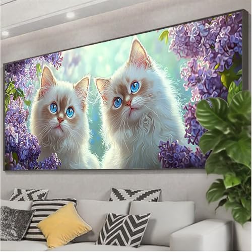 Diamond Painting XXL 125x50 cm, 5D Diamant Painting Bilder Tier Diamant Art Malerei Katze, DIY Eckige Steine Stickerei Kreuzstich Bastelset Erwachsene für Zimmer Deko, Geschenke für Frauen Z0-654 Diamond Painting XXL 125x50 cm, 5D Diamant Painting Bilder Tier Diamant Art Malerei Katze, DIY Eckige Steine Stickerei Kreuzstich Bastelset Erwachsene für Zimmer Deko, Geschenke für Frauen Z0-654 von Zhngzoyn