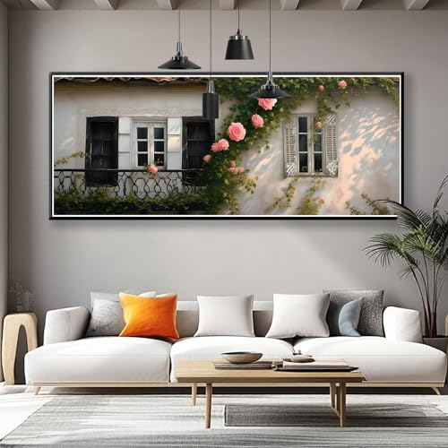 Diamond Painting XXL 150x60 cm, 5D Diamant Painting Bilder Landschaft Diamant Art Malerei Blume, DIY Runde Crystal Stickerei Kreuzstich Bastelset Erwachsene für Zimmer Deko, Geschenke für Frauen W-9 von Zhngzoyn