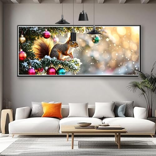 Diamond Painting XXL 175x70 cm, 5D Diamant Painting Bilder Eichhörnchen Diamant Art Malerei Tier, DIY Runde Crystal Stickerei Kreuzstich Bastelset Erwachsene für Zimmer Deko, Geschenke für Frauen S-1 von Zhngzoyn