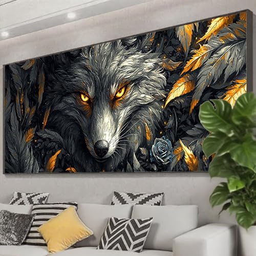 Diamond Painting XXL 175x70 cm, 5D Diamant Painting Bilder Wolf Diamant Art Malerei Tier, DIY Eckige Steine Stickerei Kreuzstich Bastelset Erwachsene für Zimmer Deko, Geschenke für Frauen Z0-678 Diamond Painting XXL 175x70 cm, 5D Diamant Painting Bilder Wolf Diamant Art Malerei Tier, DIY Eckige Steine Stickerei Kreuzstich Bastelset Erwachsene für Zimmer Deko, Geschenke für Frauen Z0-678 von Zhngzoyn