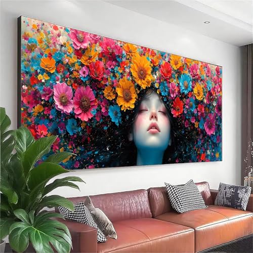 Diamond Painting XXL 200x80 cm, 5D Diamant Painting Bilder Blume Diamant Art Malerei Frau, DIY Runde Crystal Stickerei Kreuzstich Kunst Bastelset Erwachsene für Zimmer Deko, Geschenke für Frauen C-6 Diamond Painting XXL 200x80 cm, 5D Diamant Painting Bilder Blume Diamant Art Malerei Frau, DIY Runde Crystal Stickerei Kreuzstich Kunst Bastelset Erwachsene für Zimmer Deko, Geschenke für Frauen C-6 von Zhngzoyn