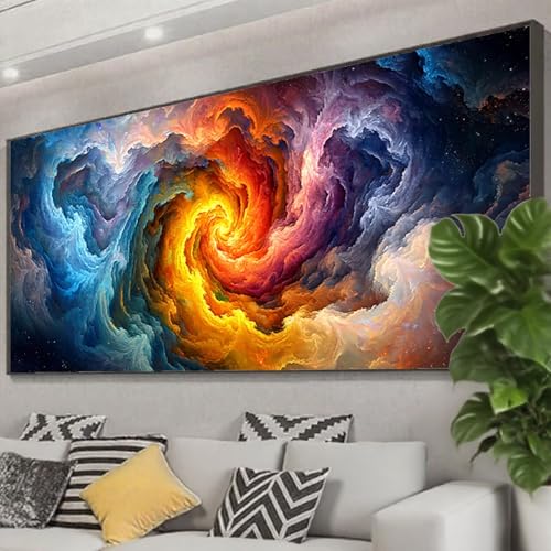 Diamond Painting XXL 200x80 cm, 5D Diamant Painting Bilder Farbe Diamant Art Malerei Abstrakt,DIY Eckige Steine Crystal Stickerei Kreuzstich Bastelset Erwachsene für Zimmer Deko Geschenke Z0-972 von Zhngzoyn