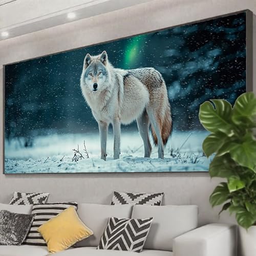 Diamond Painting XXL 200x80 cm, 5D Diamant Painting Bilder Wolf Diamant Art Malerei Tier, DIY Eckige Steine Stickerei Kreuzstich Bastelset Erwachsene für Zimmer Deko, Geschenke für Frauen Z0-828 Diamond Painting XXL 200x80 cm, 5D Diamant Painting Bilder Wolf Diamant Art Malerei Tier, DIY Eckige Steine Stickerei Kreuzstich Bastelset Erwachsene für Zimmer Deko, Geschenke für Frauen Z0-828 von Zhngzoyn