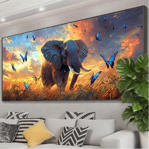 Diamond Painting XXL 225x90 cm, 5D Diamant Painting Bilder Elefant Diamant Art Malerei Schmetterling,DIY Eckige Steine Crystal Stickerei Kreuzstich Bastelset Erwachsene für Zimmer Deko Geschenke Z0-18 Diamond Painting XXL 225x90 cm, 5D Diamant Painting Bilder Elefant Diamant Art Malerei Schmetterling,DIY Eckige Steine Crystal Stickerei Kreuzstich Bastelset Erwachsene für Zimmer Deko Geschenke Z0-18 von Zhngzoyn