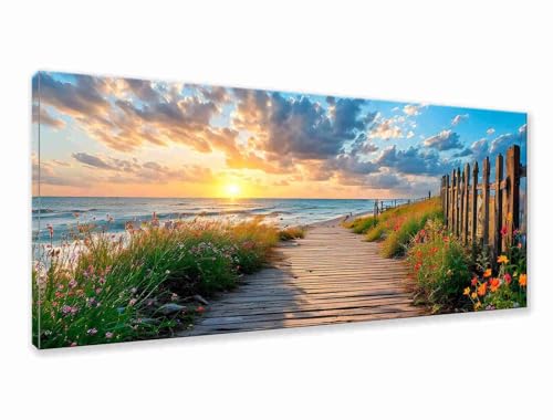 Diamond Painting XXL 225x90 cm, 5D Diamant Painting Bilder Landschaft Diamant Art Malerei Strand, DIY Runde Crystal Stickerei Kreuzstich Bastelset Erwachsene für Zimmer Deko, Geschenke für Frauen S-9 von Zhngzoyn