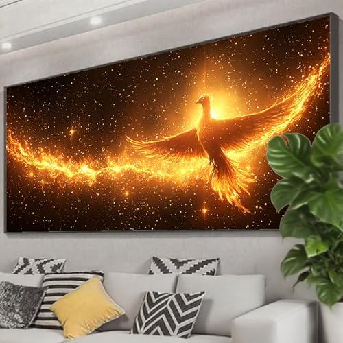 Diamond Painting XXL 225x90 cm, 5D Diamant Painting Bilder Phönix Diamant Art Malerei Tier, DIY Eckige Steine Stickerei Kreuzstich Bastelset Erwachsene für Zimmer Deko, Geschenke für Frauen Z0-834 von Zhngzoyn