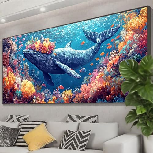 Diamond Painting XXL 225x90 cm, 5D Diamant Painting Bilder Tier Diamant Art Malerei Delphin, DIY Eckige Steine Stickerei Kreuzstich Bastelset Erwachsene für Zimmer Deko, Geschenke für Frauen Z0-6 Diamond Painting XXL 225x90 cm, 5D Diamant Painting Bilder Tier Diamant Art Malerei Delphin, DIY Eckige Steine Stickerei Kreuzstich Bastelset Erwachsene für Zimmer Deko, Geschenke für Frauen Z0-6 von Zhngzoyn