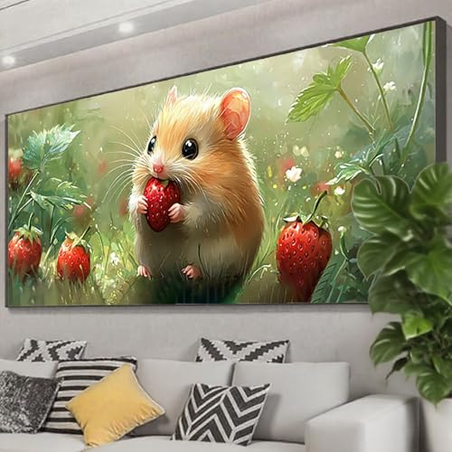 Diamond Painting XXL 225x90 cm, 5D Diamant Painting Bilder Tier Diamant Art Malerei Erdbeere, DIY Eckige Steine Stickerei Kreuzstich Bastelset Erwachsene für Zimmer Deko, Geschenke für Frauen Z0-24 Diamond Painting XXL 225x90 cm, 5D Diamant Painting Bilder Tier Diamant Art Malerei Erdbeere, DIY Eckige Steine Stickerei Kreuzstich Bastelset Erwachsene für Zimmer Deko, Geschenke für Frauen Z0-24 von Zhngzoyn