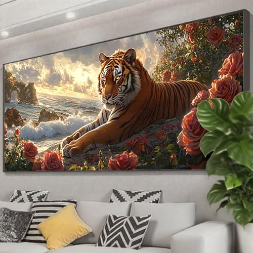 Diamond Painting XXL 225x90 cm, 5D Diamant Painting Bilder Tiger Diamant Art Malerei Blume, DIY Eckige Steine Stickerei Kreuzstich Bastelset Erwachsene für Zimmer Deko, Geschenke für Frauen Z0-660 Diamond Painting XXL 225x90 cm, 5D Diamant Painting Bilder Tiger Diamant Art Malerei Blume, DIY Eckige Steine Stickerei Kreuzstich Bastelset Erwachsene für Zimmer Deko, Geschenke für Frauen Z0-660 von Zhngzoyn