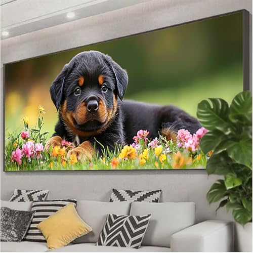 Diamond Painting XXL 250x100 cm, 5D Diamant Painting Bilder Hund Diamant Art Malerei Blume, DIY Eckige Steine Stickerei Kreuzstich Bastelset Erwachsene für Zimmer Deko, Geschenke für Frauen Z0-564 Diamond Painting XXL 250x100 cm, 5D Diamant Painting Bilder Hund Diamant Art Malerei Blume, DIY Eckige Steine Stickerei Kreuzstich Bastelset Erwachsene für Zimmer Deko, Geschenke für Frauen Z0-564 von Zhngzoyn