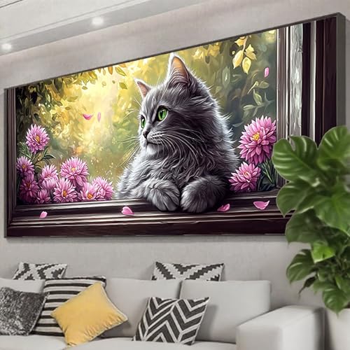 Diamond Painting XXL 250x100 cm, 5D Diamant Painting Bilder Katze Diamant Art Malerei Blume, DIY Eckige Steine Stickerei Kreuzstich Bastelset Erwachsene für Zimmer Deko, Geschenke für Frauen Z0-600 Diamond Painting XXL 250x100 cm, 5D Diamant Painting Bilder Katze Diamant Art Malerei Blume, DIY Eckige Steine Stickerei Kreuzstich Bastelset Erwachsene für Zimmer Deko, Geschenke für Frauen Z0-600 von Zhngzoyn