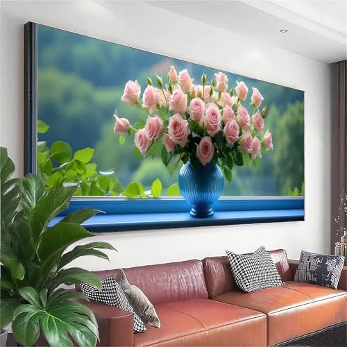 Diamond Painting XXL 250x100 cm, 5D Diamant Painting Bilder Landschaft Diamant Art Malerei Blume, DIY Runde Crystal Stickerei Kreuzstich Bastelset Erwachsene für Zimmer Deko, Geschenke für Frauen A-8 von Zhngzoyn