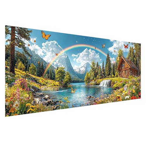 Diamond Painting XXL 250x100 cm, 5D Diamant Painting Bilder Regenbogen Diamant Art Malerei Landschaft, DIY Eckige Steine Stickerei Kreuzstich Bastelset Erwachsene für Zimmer Deko Geschenke Z0-561 Diamond Painting XXL 250x100 cm, 5D Diamant Painting Bilder Regenbogen Diamant Art Malerei Landschaft, DIY Eckige Steine Stickerei Kreuzstich Bastelset Erwachsene für Zimmer Deko Geschenke Z0-561 von Zhngzoyn