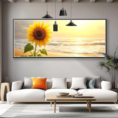 Diamond Painting XXL 250x100 cm, 5D Diamant Painting Bilder Sonnenblume Diamant Art Malerei Meer, DIY Runde Crystal Stickerei Kreuzstich Bastelset Erwachsene für Zimmer Deko, Geschenke für Frauen P-0 Diamond Painting XXL 250x100 cm, 5D Diamant Painting Bilder Sonnenblume Diamant Art Malerei Meer, DIY Runde Crystal Stickerei Kreuzstich Bastelset Erwachsene für Zimmer Deko, Geschenke für Frauen P-0 von Zhngzoyn