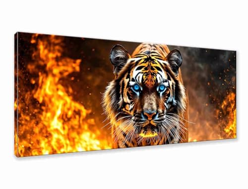 Diamond Painting XXL 75x30 cm, 5D Diamant Painting Bilder Tiger Diamant Art Malerei Tier, DIY Runde Crystal Stickerei Kreuzstich Kunst Bastelset Erwachsene für Zimmer Deko, Geschenke für Frauen M-1 von Zhngzoyn
