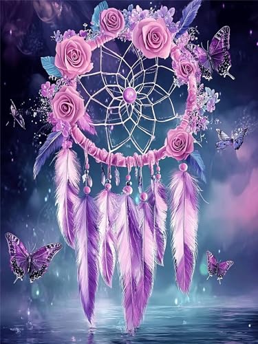 5D Diamond Painting Blume, Feder Diamond Painting Erwachsene, 5D DIY Diamant Kunst Malerei Kinder Anfänger Crystal Art Stickerei Mosaikherstellung Malerei Set für Zimmer Wand Dekor 100x130cm, Model183 von Zhnncfgg
