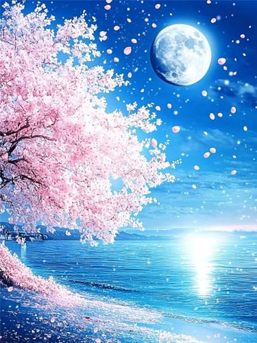 Diamond Painting Kirschblüten, Mond Diamond Painting Kinder DIY Bastelset Erwachsene Runder Full Drill Crystal Art Stickerei Basteln für Zuhause Wanddekorationen,Geschenke für Frauen 80x100cm,Model182 Diamond Painting Kirschblüten, Mond Diamond Painting Kinder DIY Bastelset Erwachsene Runder Full Drill Crystal Art Stickerei Basteln für Zuhause Wanddekorationen,Geschenke für Frauen 80x100cm,Model182 von Zhnncfgg