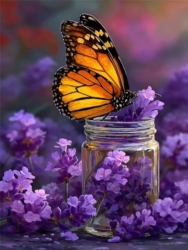 Diamond Painting Schmetterling, Vase Diamond Painting Kinder DIY Bastelset Erwachsene Full Drill Crystal Art Stickerei Basteln für Zuhause Wanddekorationen, Geschenke für Frauen 80x100cm, Model158 Diamond Painting Schmetterling, Vase Diamond Painting Kinder DIY Bastelset Erwachsene Full Drill Crystal Art Stickerei Basteln für Zuhause Wanddekorationen, Geschenke für Frauen 80x100cm, Model158 von Zhnncfgg