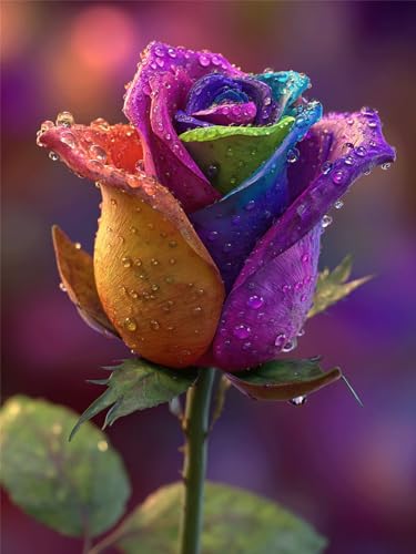 Farbe Diamond Painting Erwachsene, Diamant Painting Bilder Blumen 40x50cm, 5D DIY Diamant Art Malerei Kinder Crystal Stickerei Mosaikherstellung Malerei Set für Wandeko, Geschenke für Frauen, Model160 von Zhnncfgg