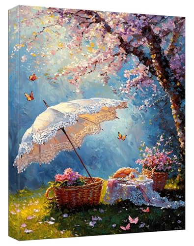 Malen Nach Zahlen Erwachsene Garten Malen Nach Zahlen Landschaft Paint by Numbers DIY GemäLde Kit mit 3 Maler Pinsel und Acrylpigment Kreatives für Erwachsene Geschenk für Home Decor, 80x120cm,Model61 von Zhnncfgg