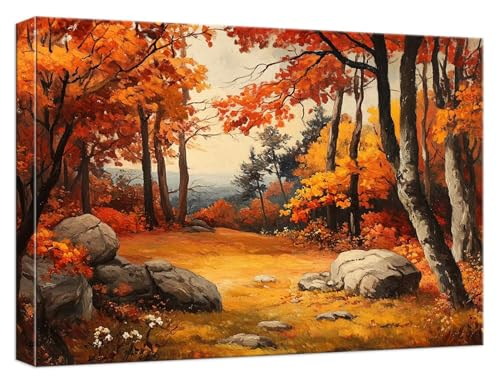 Malen Nach Zahlen Erwachsene Herbst Malen Nach Zahlen Landschaft Paint by Numbers DIY GemäLde Kit mit 3 Maler Pinsel und Acrylpigment, Kreatives für Erwachsene Geschenk Anfänger, 90x135cm, Model619 von Zhnncfgg