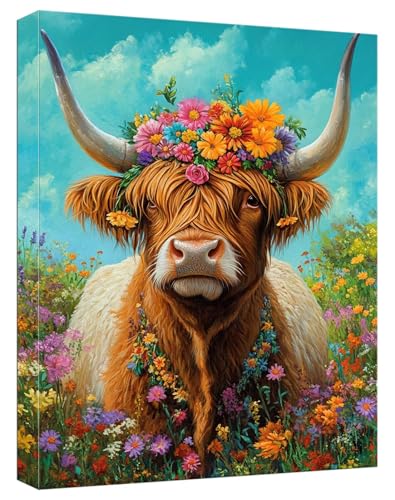 Malen Nach Zahlen Erwachsene Hochlandrinder, Paint by Numbers Adult DIY Set Erwachsene Malen Nach Zahlen Blume mit 3 Pinsel und Acrylpigment für Anfänger Home Dekor, Ohne Rahmen 90x135cm, Model41 Malen Nach Zahlen Erwachsene Hochlandrinder, Paint by Numbers Adult DIY Set Erwachsene Malen Nach Zahlen Blume mit 3 Pinsel und Acrylpigment für Anfänger Home Dekor, Ohne Rahmen 90x135cm, Model41 von Zhnncfgg