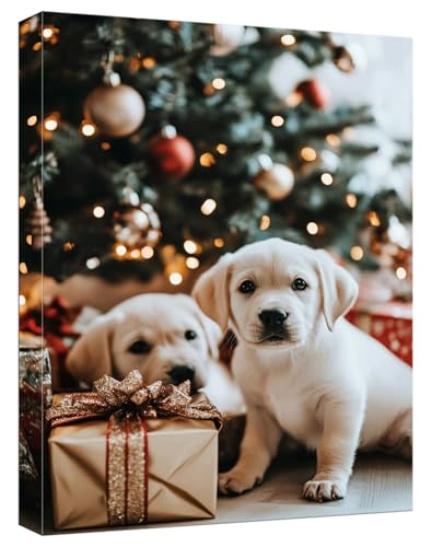 Malen Nach Zahlen Erwachsene Hund, Paint by Numbers Adult DIY Set Erwachsene Malen Nach Zahlen Weihnachten mit 3 Pinsel und Acrylpigment Kit für Anfänger Home Dekor, Ohne Rahmen 30x40cm, Model443 von Zhnncfgg
