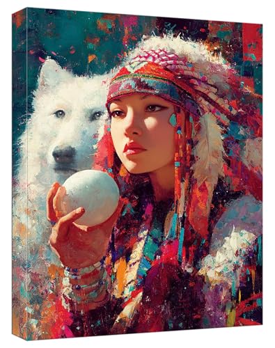 Malen Nach Zahlen Erwachsene Indien, Paint by Numbers Adult DIY Set Erwachsene Malen Nach Zahlen Stamm mit 3 Pinsel und Acrylpigment knitterfreie Leinwand Kit für Anfänger Home Dekor 90x135cm, Model47 von Zhnncfgg