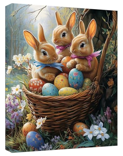 Malen Nach Zahlen Erwachsene Kaninchen Malen Nach Zahlen Osterei Paint by Numbers DIY GemäLde Kit mit 3 Maler Pinsel und Acrylpigment Kreatives für Erwachsene Geschenk für Home Decor, 70x100cm,Model73 von Zhnncfgg